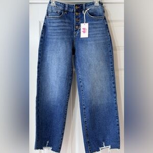 NWT Discount Diva Women’s Button Fly Jeans – High Rise, Raw Hem